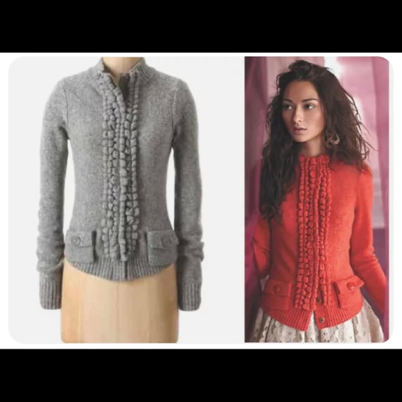 Rare Anthropologie Moth Gray Floating Sparks Cardigan - Picture 2 of 4